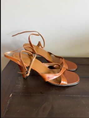 J.Crew Made In Italy Genuine Leather Ankle Strap Heels Sandals Size 11